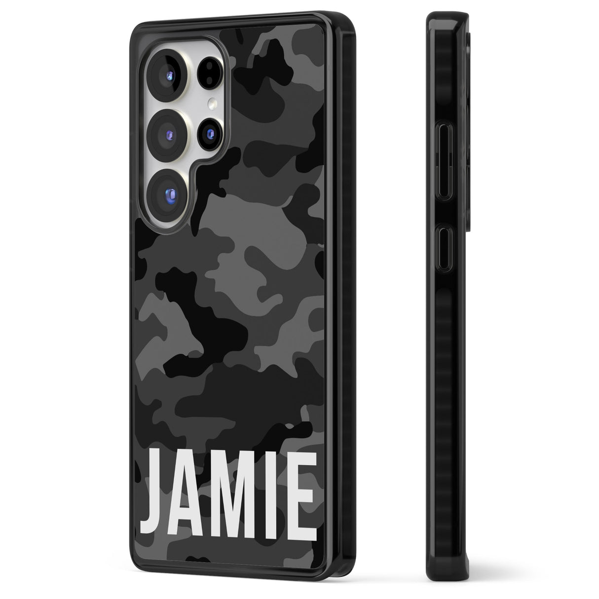 Personalised Horizontal Name Black Camouflage