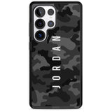 Personalised Small Vertical Name Black Camouflage