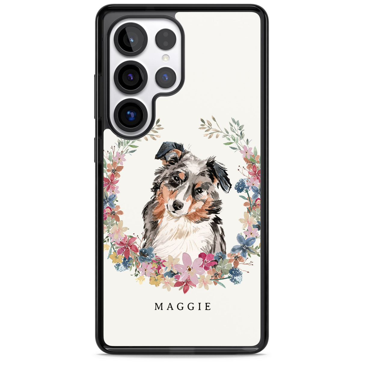 Personalised Australian Shepherd Watercolour Dog Portrait