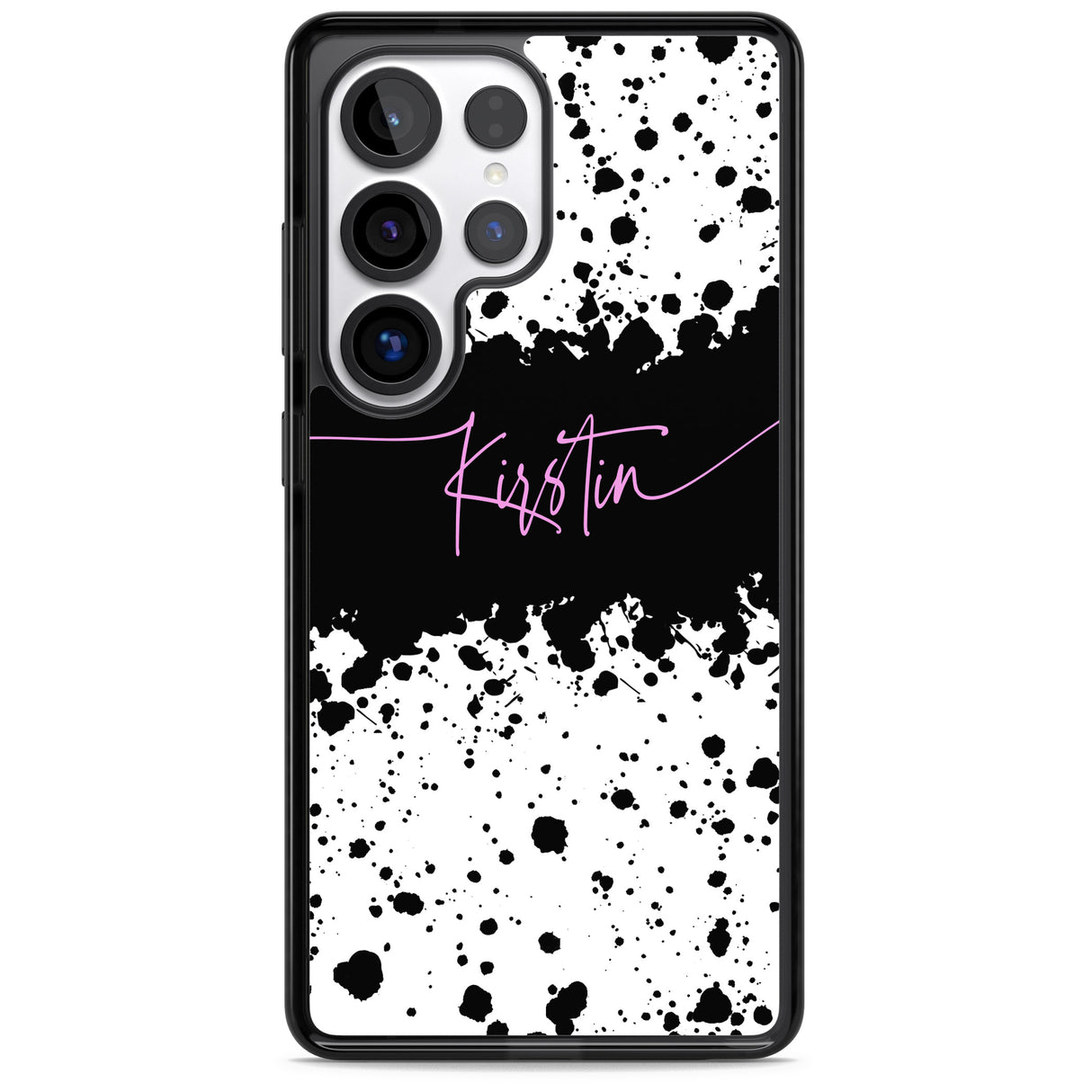 Personalised Black & White Paint Splatters
