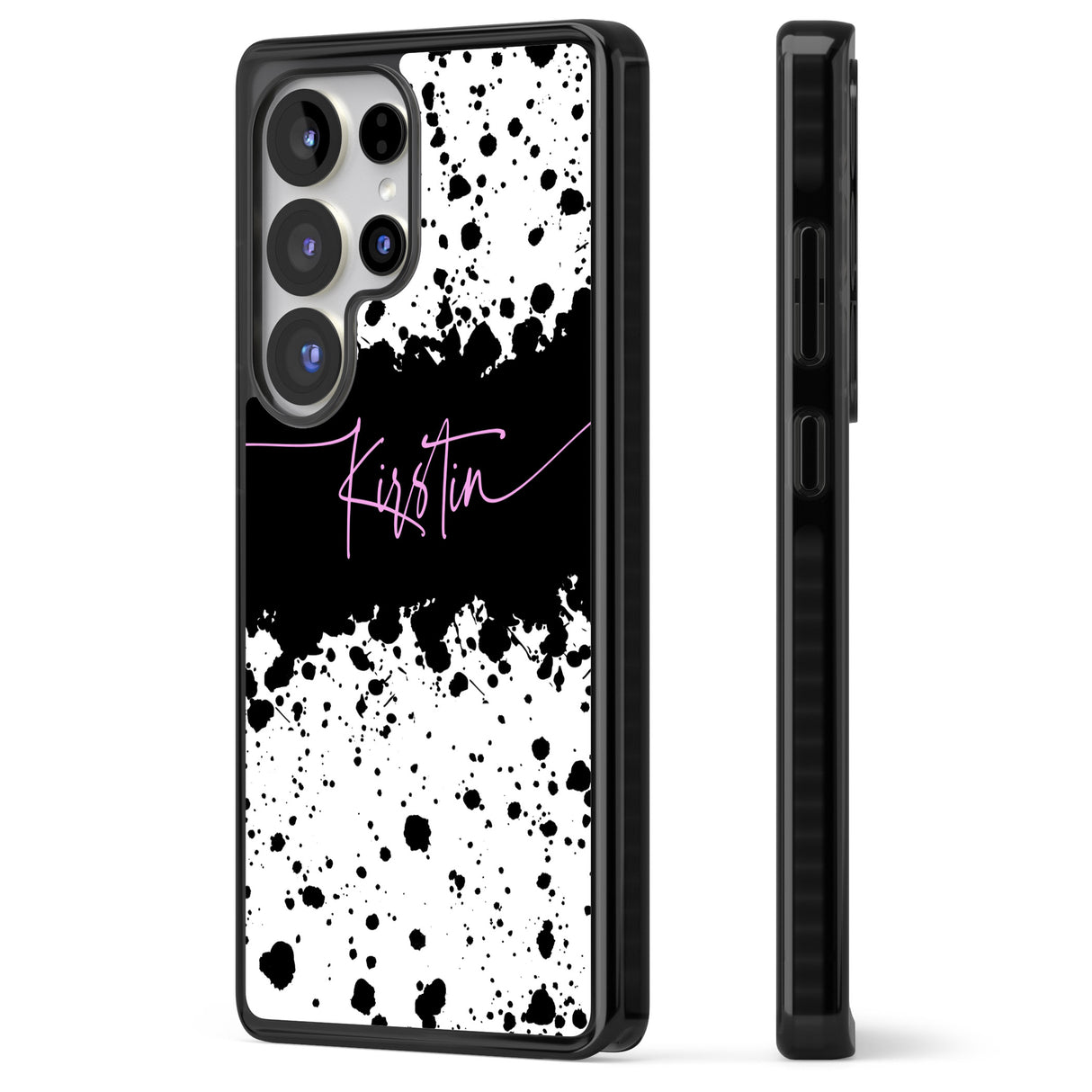 Personalised Black & White Paint Splatters