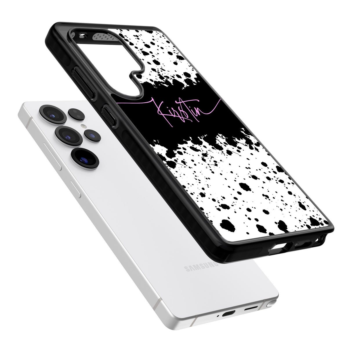 Personalised Black & White Paint Splatters