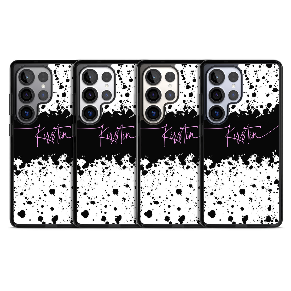 Personalised Black & White Paint Splatters