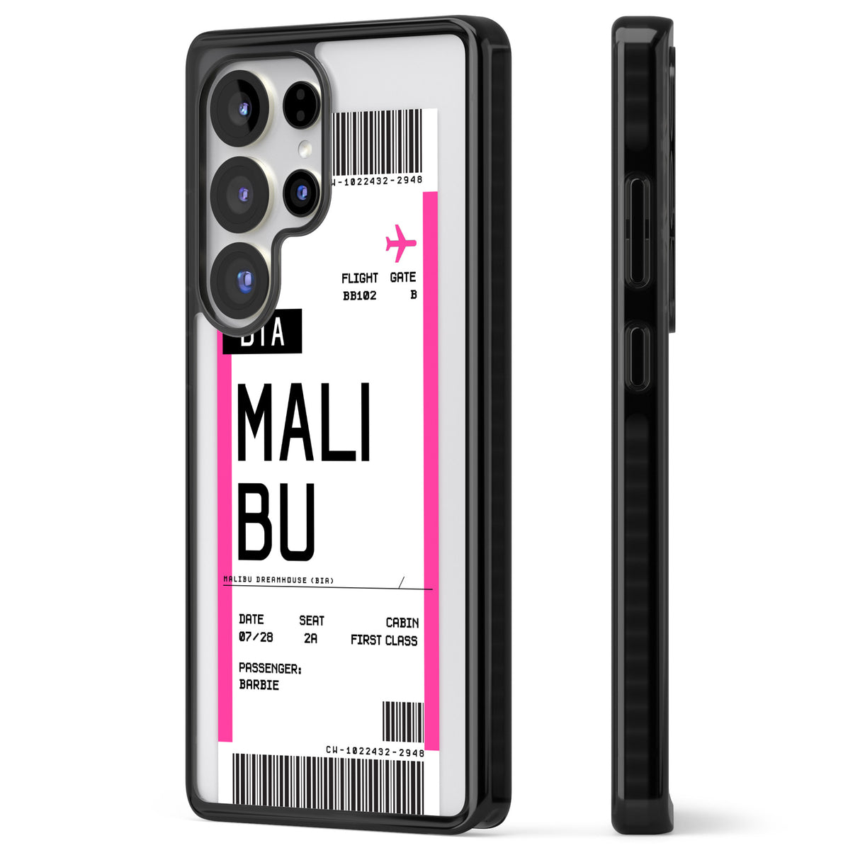 Personalised Pink Malibu Boarding Pass