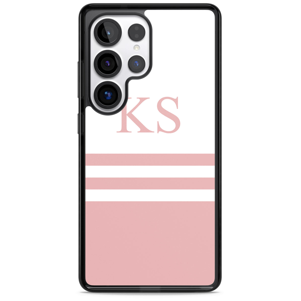 Personalised Minimal Pink Stripes & Initials