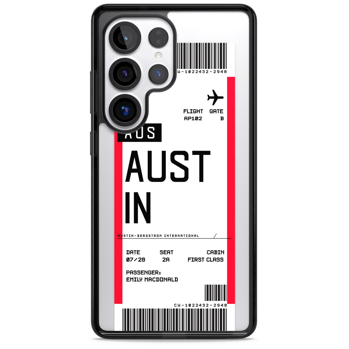 Personalised Austin Boarding Pass