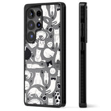 Cartoon Cat Collage - Black & White