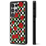 Checkered Pattern & Red Roses