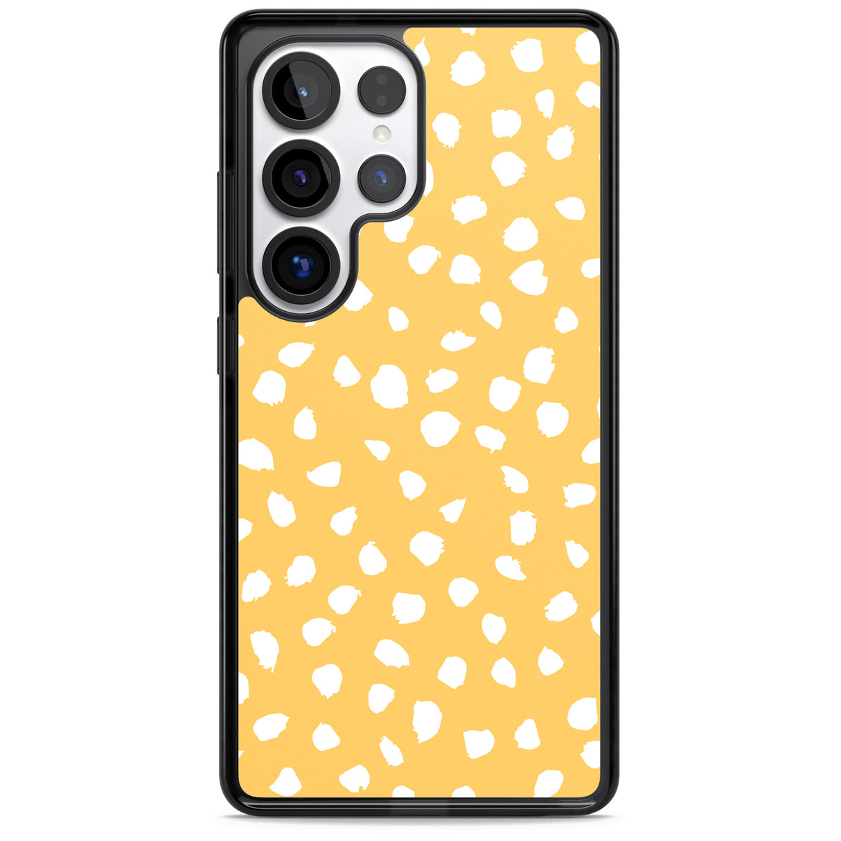 White on Yellow Dalmatian Polka Dot Spots