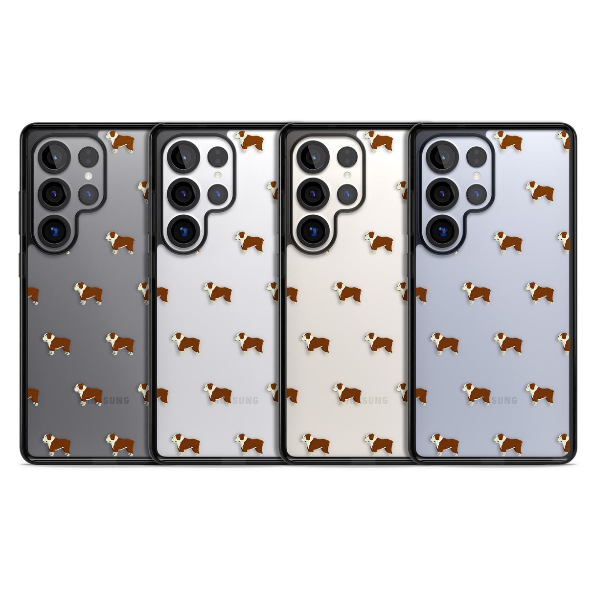 English Bulldog Dog Pattern Clear