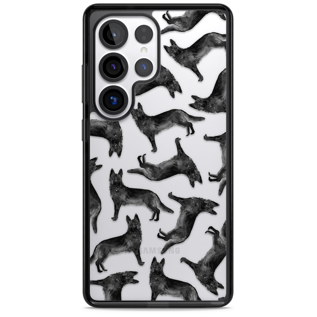 German Shepherd (Black) Watercolour Dog Pattern
