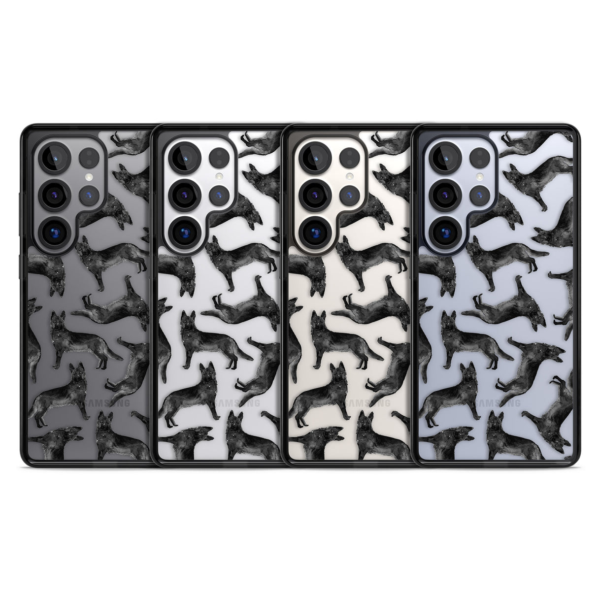 German Shepherd (Black) Watercolour Dog Pattern