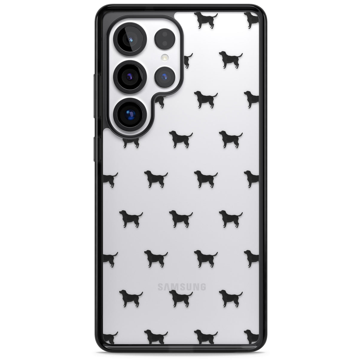 Black Labrador Dog Pattern Clear