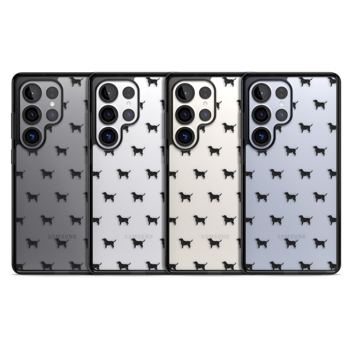 Black Labrador Dog Pattern Clear