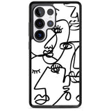 Abstract Continuous Line Faces Black on White