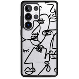 Abstract Continuous Line Faces Black on Clear