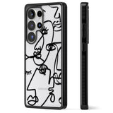 Abstract Continuous Line Faces Black on Clear