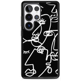 Abstract Continuous Line Faces White on Black