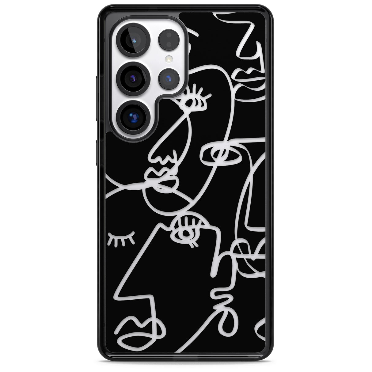 Abstract Continuous Line Faces Clear on Black