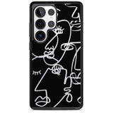 Abstract Continuous Line Faces Clear on Black
