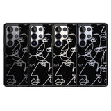 Abstract Continuous Line Faces Clear on Black