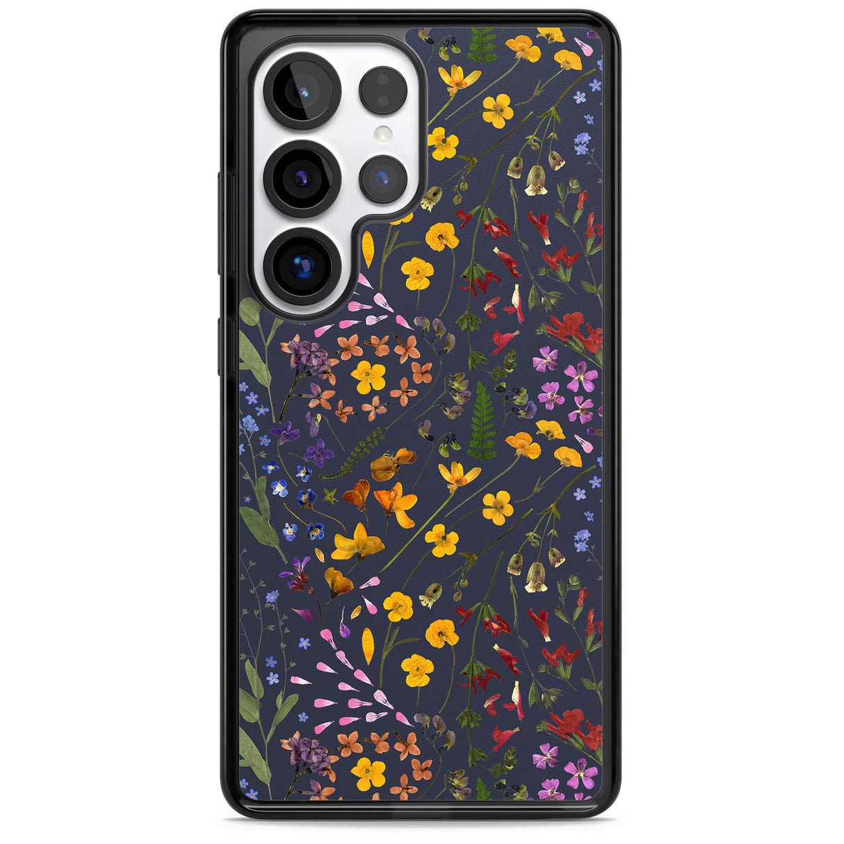 Wildflower & Leaves Cluster Design - Navy