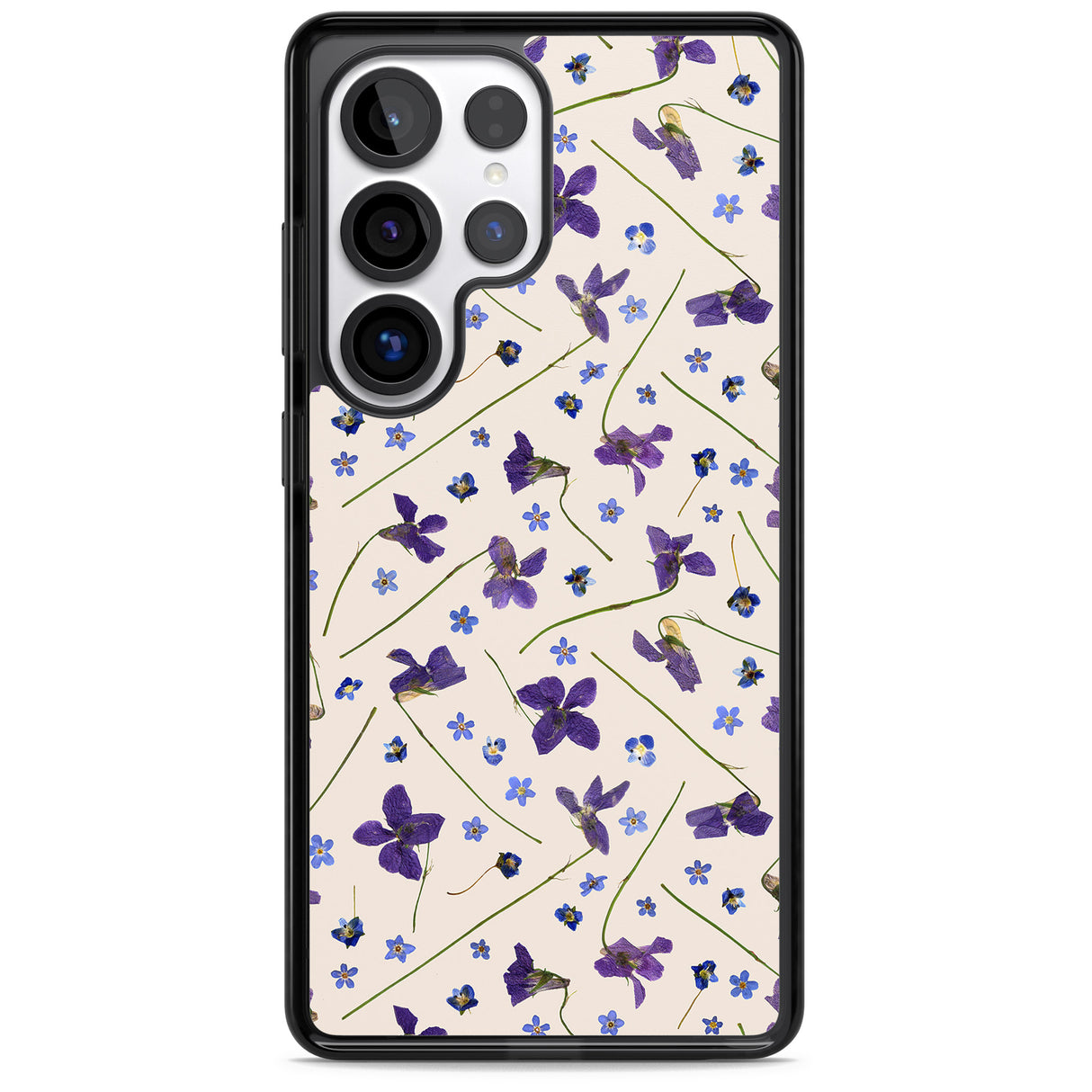 Violet Floral Pattern Design - Cream