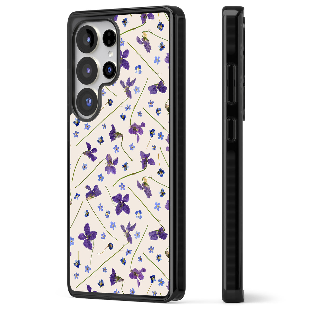 Violet Floral Pattern Design - Cream
