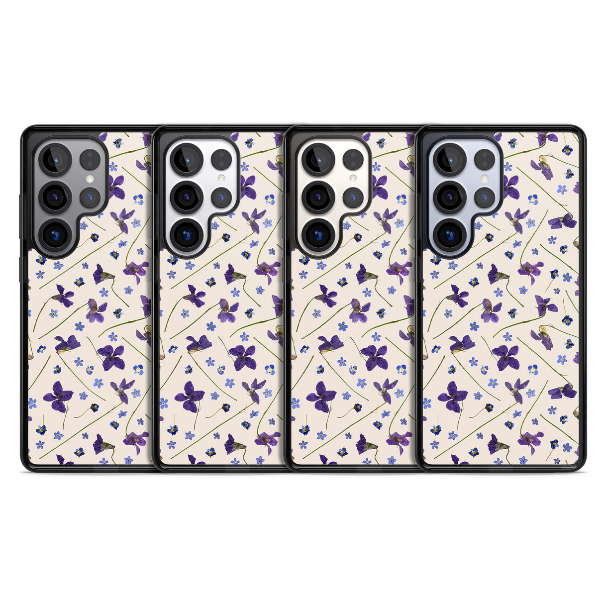Violet Floral Pattern Design - Cream