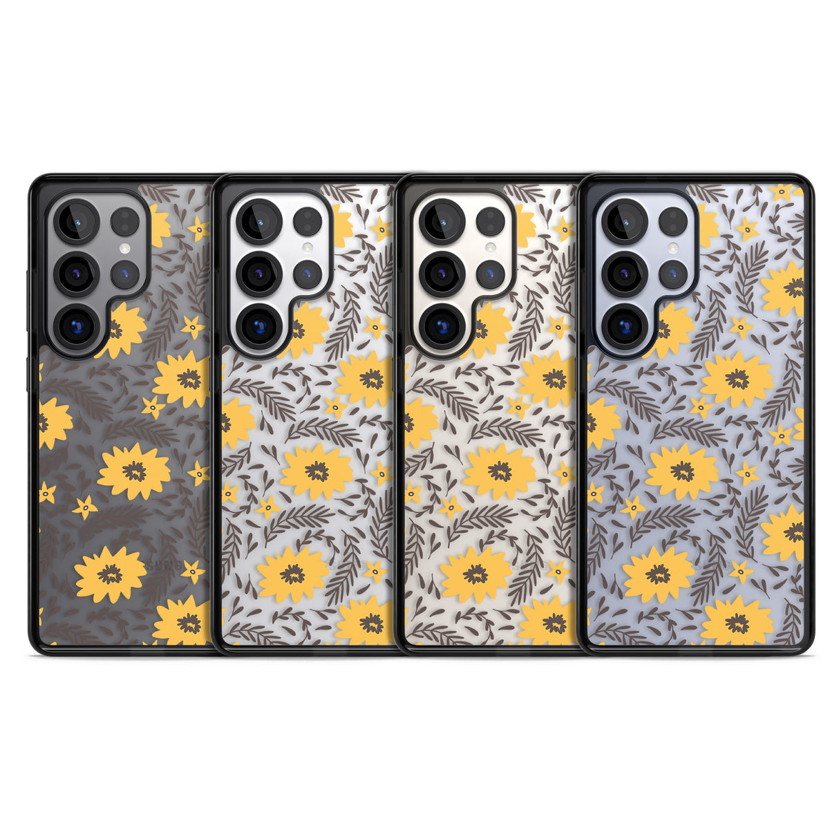 Yellow Blossoms Transparent Floral