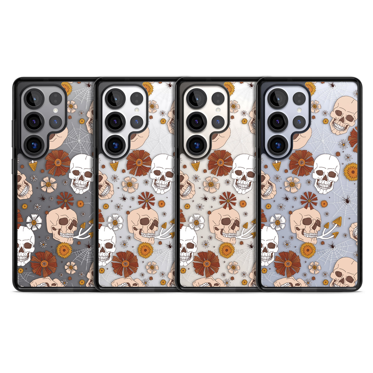 Halloween Skulls and Flowers