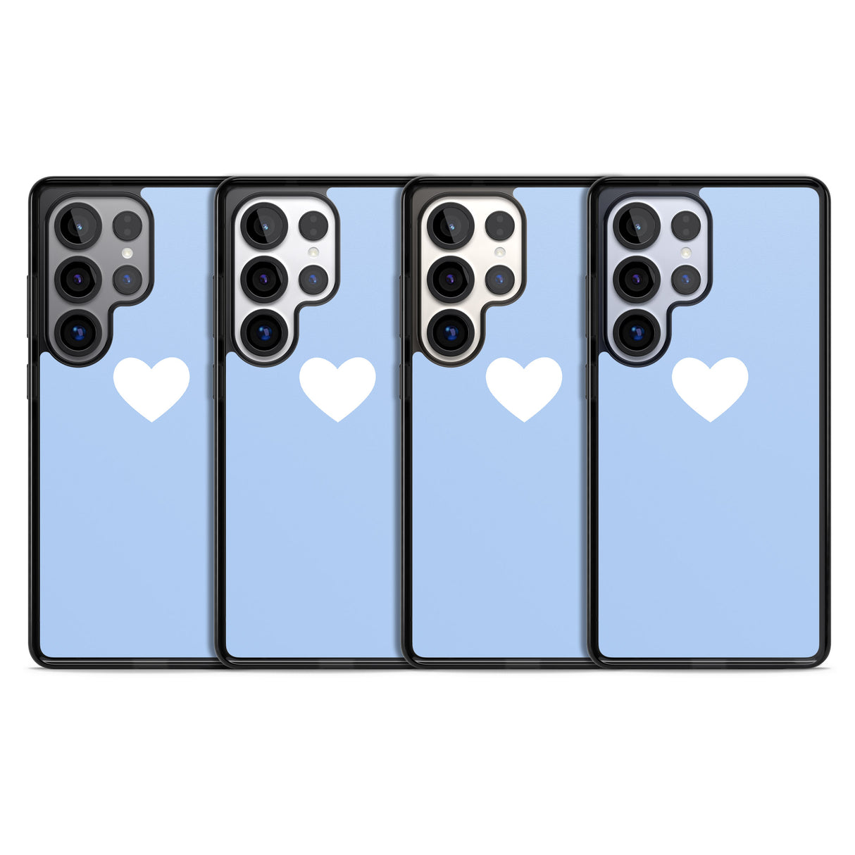 Single Heart Design: White & Baby Blue