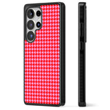 Neon Pink & Red Houndstooth Pattern