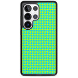 Neon Lime & Turquoise Houndstooth Pattern