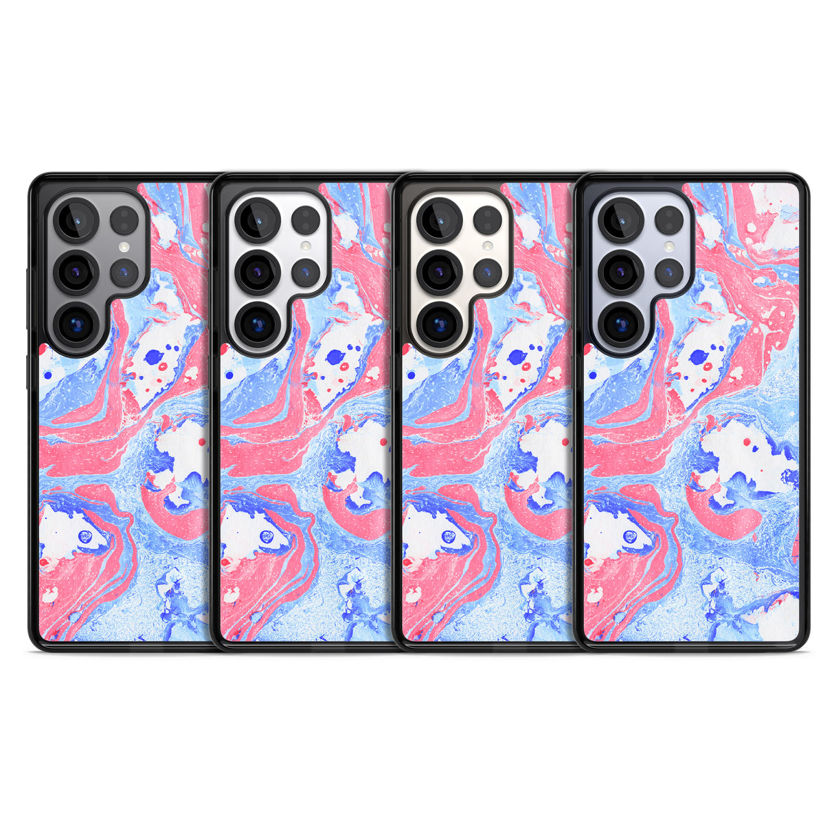 Pink, Blue & White Marbled Paper Pattern