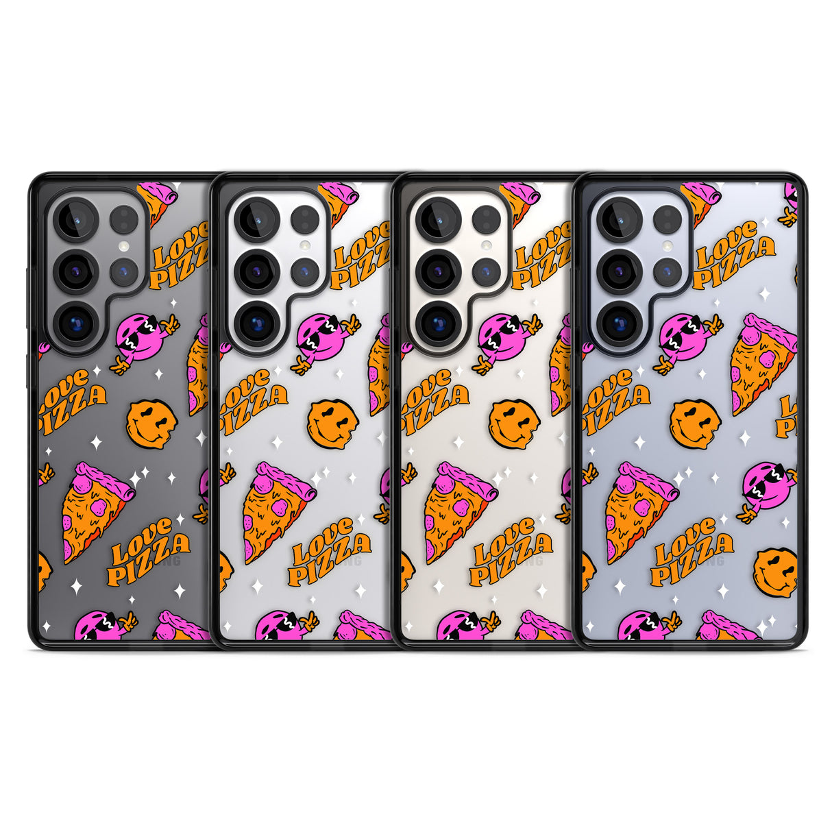 Psychedelic Love Pizza Pattern (Clear)