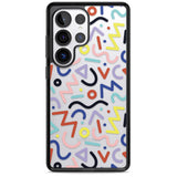 Colourful Squiggles Memphis Retro Pattern Design