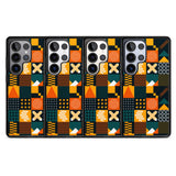 Funky Geometric Patterns: Orange & Dark Green