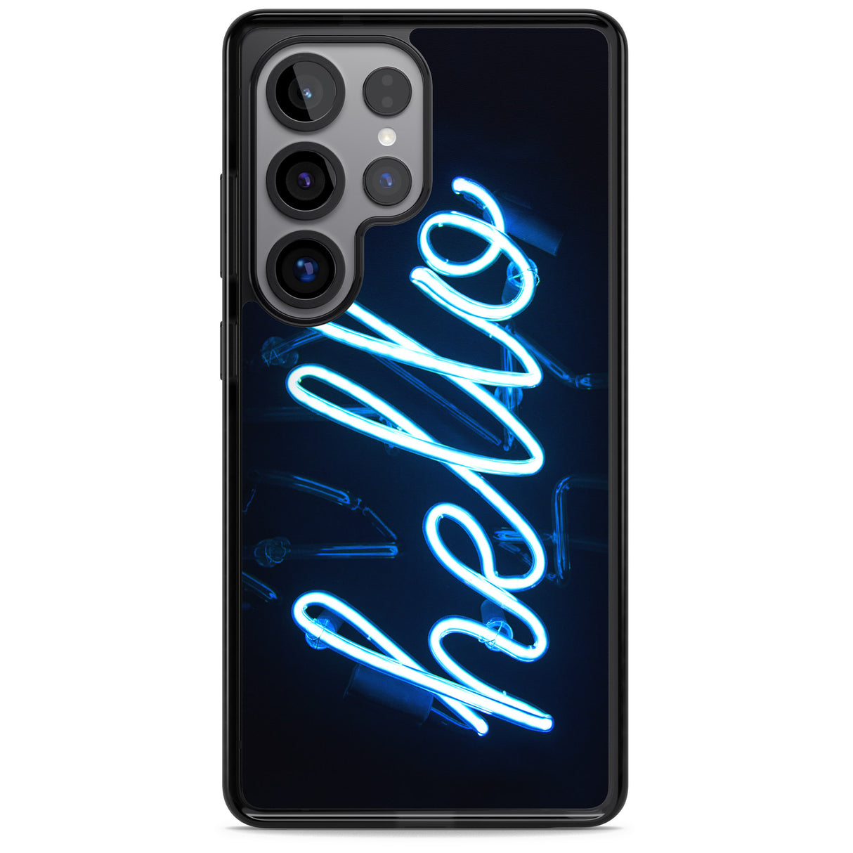 "Hello" Blue Cursive Neon Sign