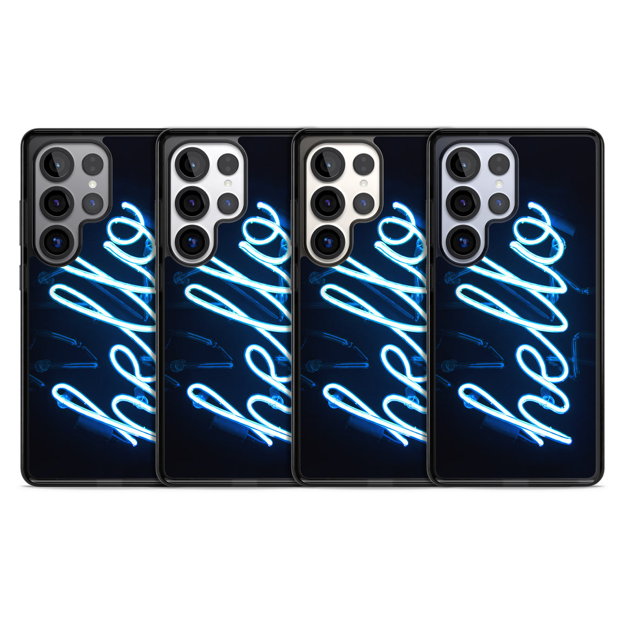 "Hello" Blue Cursive Neon Sign