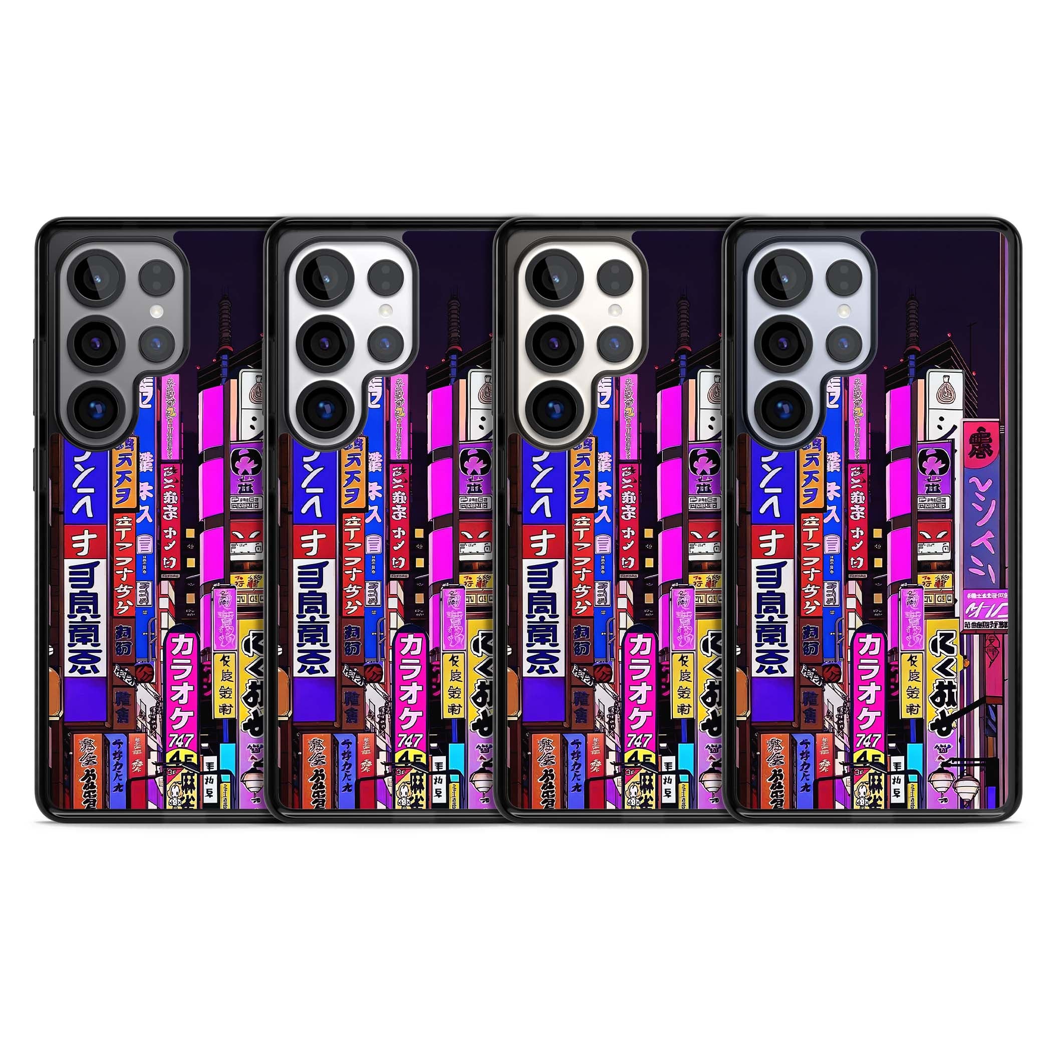 NEON NIGHT anime iPhone case | Black Impact case for Samsung Galaxy S25 Ultra