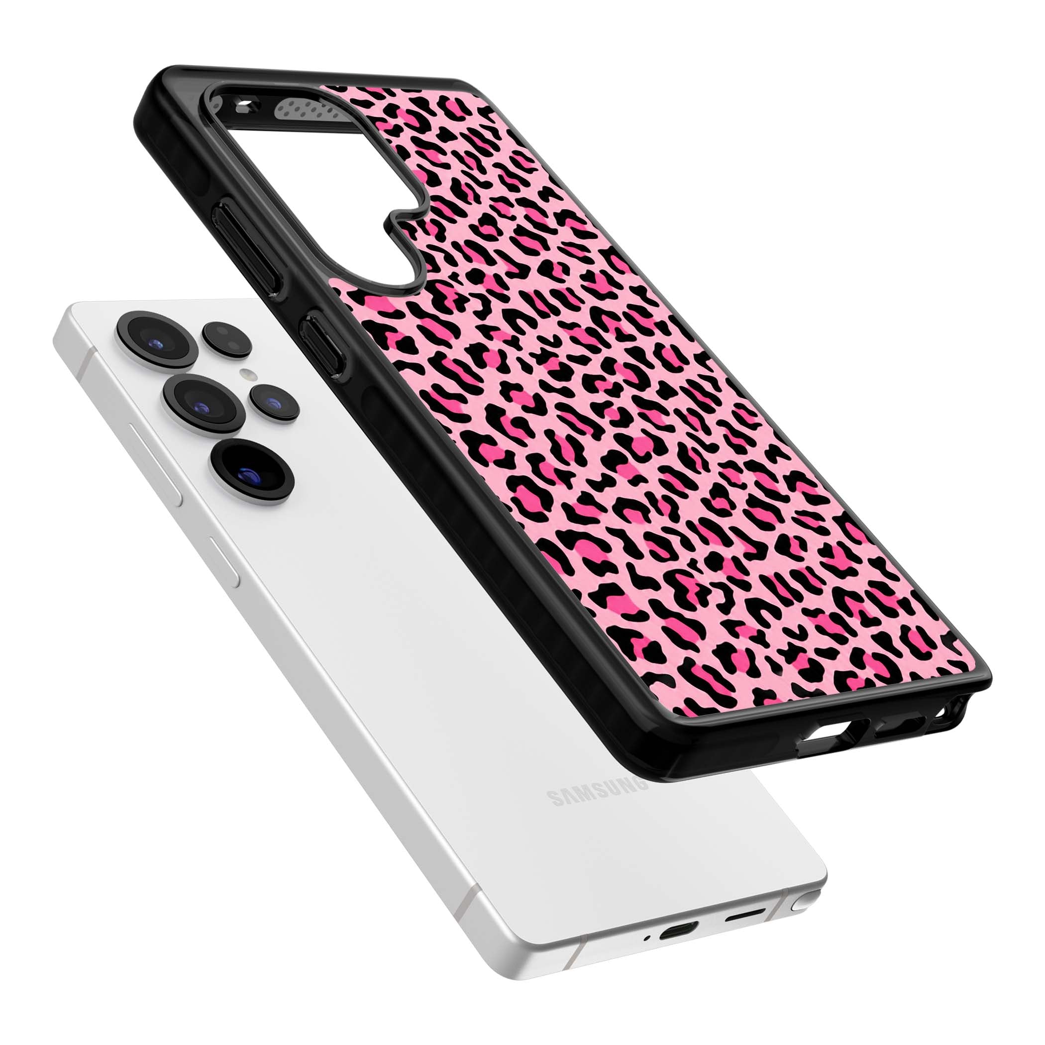 Pink Leopard baddie iPhone case | Black Impact case for Samsung Galaxy S25 Ultra