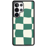 Green & Cream Wavy Check