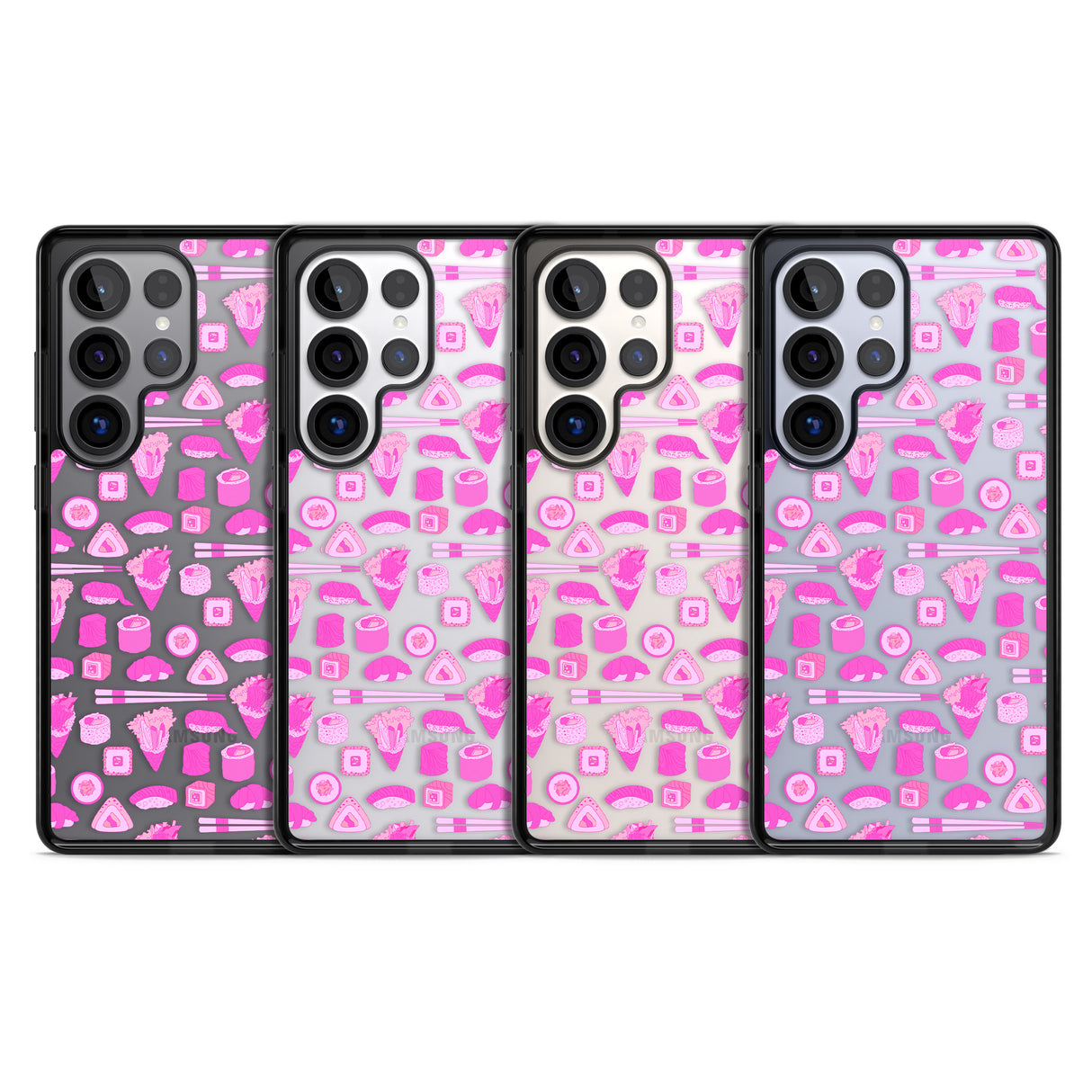Bright Pink Sushi Pattern