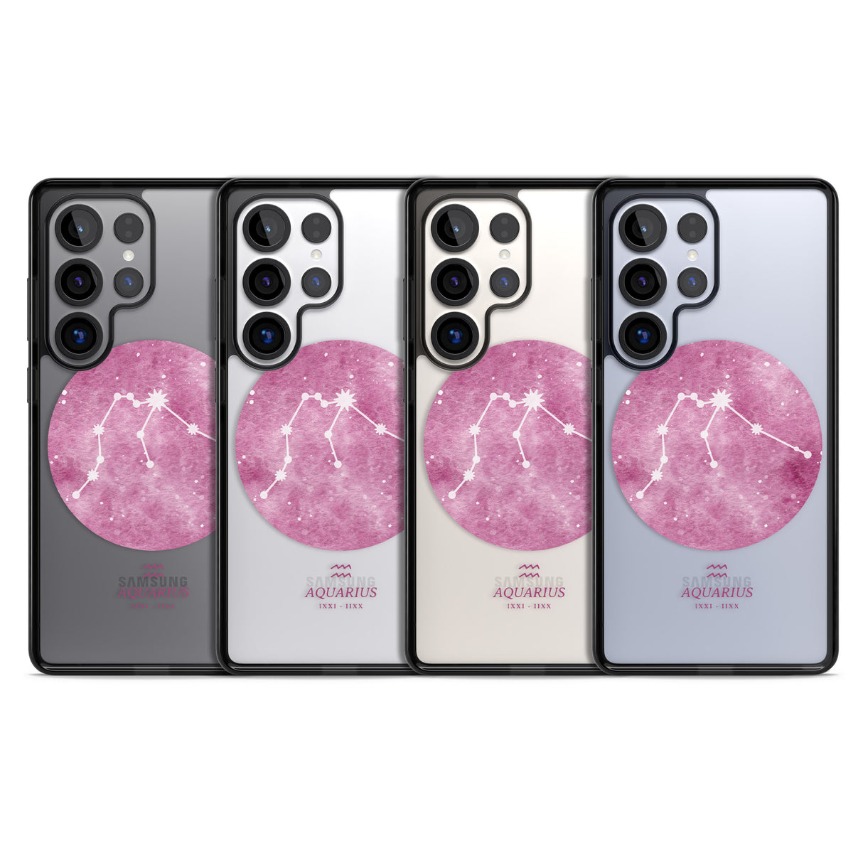 Aquarius Zodiac Transparent Design - Pink