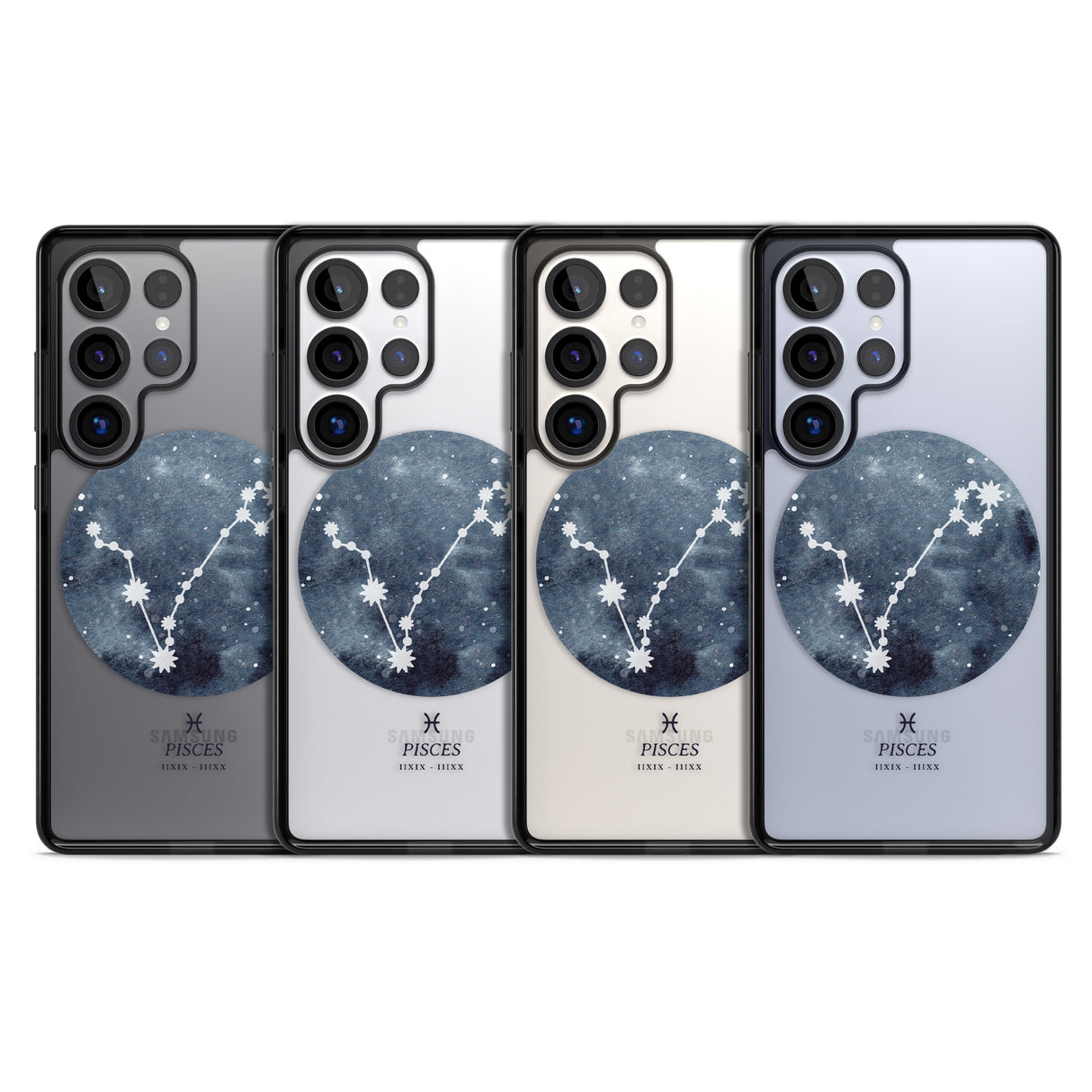 Pisces Zodiac Transparent Design - Blue