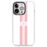 Personalised Minimal Pink Stripes Custom Phone Case iPhone 15 Pro Max / Magsafe Impact Case,iPhone 15 Plus / Magsafe Impact Case,iPhone 15 Pro / Magsafe Impact Case,iPhone 15 / Magsafe Impact Case Blanc Space