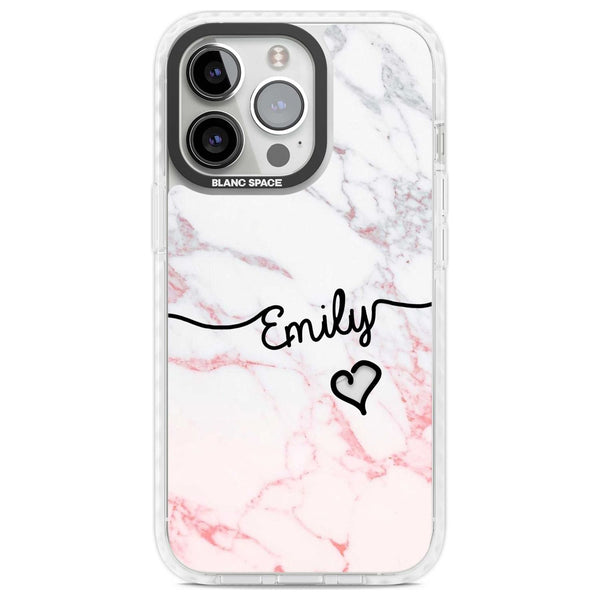 Personalised Pink Fade Marble Heart