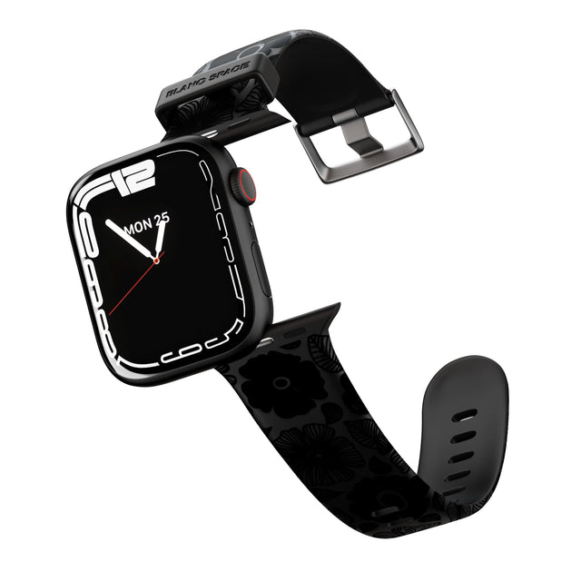 Black Flowers Apple Watch Strap - 38mm / 40mm / 41mm