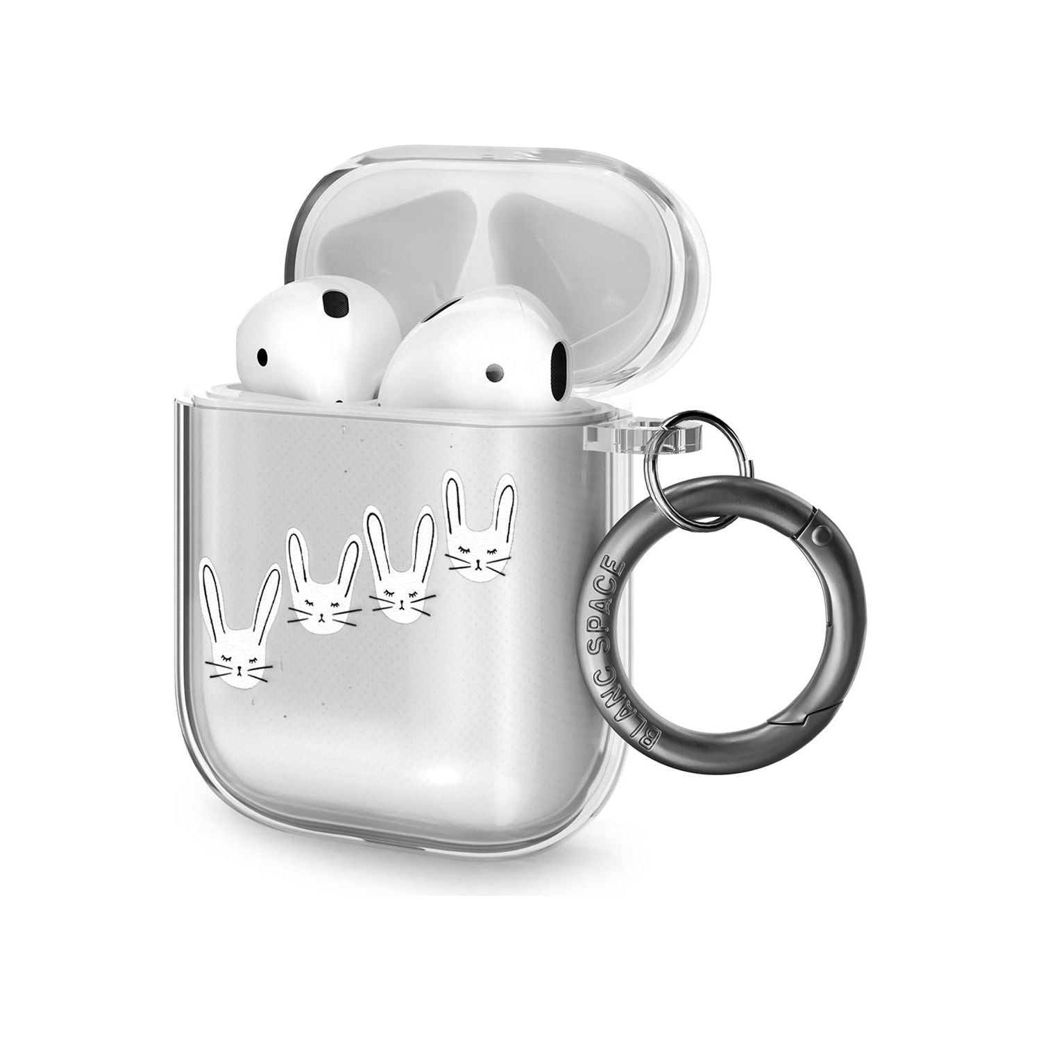 White Bunny Faces AirPods Case (2nd Generation)